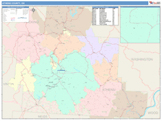 Athens County, OH Wall Map