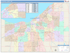 Cuyahoga County, OH Wall Map