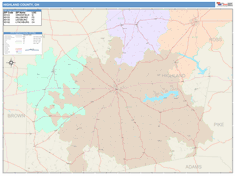 Highland County, OH Wall Map