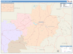 Hocking County, OH Wall Map