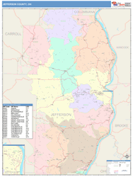 Jefferson County, OH Wall Map