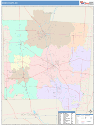 Miami County, OH Wall Map