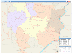 Monroe County, OH Wall Map