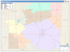 Shelby County, OH Wall Map