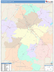 Tuscarawas County, OH Wall Map