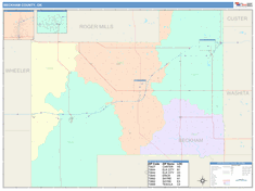 Beckham County, OK Wall Map