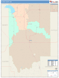 Blaine County, OK Wall Map