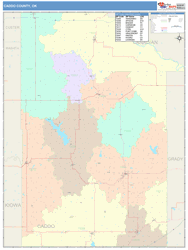 Caddo County, OK Wall Map