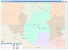 Canadian County, OK Wall Map