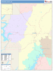 Cherokee County, OK Wall Map