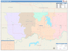 Choctaw County, OK Wall Map