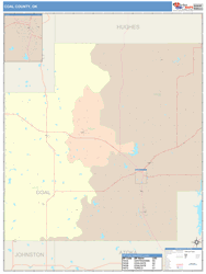 Coal County, OK Wall Map