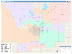 Comanche County, OK Wall Map