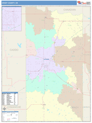 Grady County, OK Wall Map