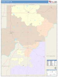 Hughes County, OK Wall Map
