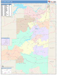 Le Flore County, OK Wall Map