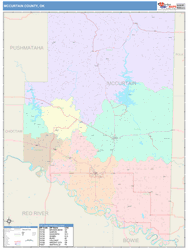 McCurtain County, OK Wall Map