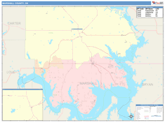 Marshall County, OK Wall Map