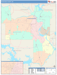 Muskogee County, OK Wall Map