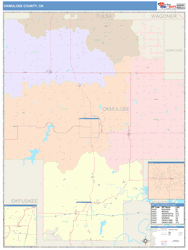 Okmulgee County, OK Wall Map