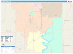 Ottawa County, OK Wall Map