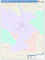 Pontotoc County, OK Wall Map