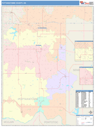 Pottawatomie County, OK Wall Map