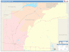 Pushmataha County, OK Wall Map