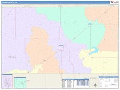 Texas County, OK Wall Map