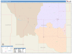 Woods County, OK Wall Map