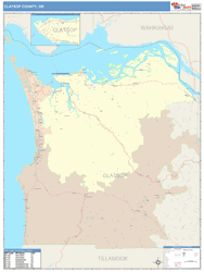 Clatsop County, OR Wall Map
