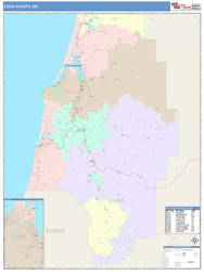 Coos County, OR Wall Map