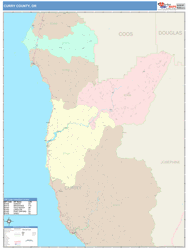 Curry County, OR Wall Map