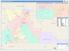 Deschutes County, OR Wall Map