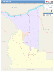 Gilliam County, OR Wall Map
