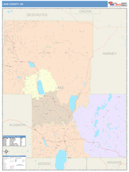 Lake County, OR Wall Map