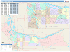 Multnomah County, OR Wall Map