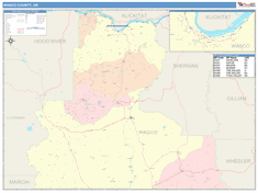 Wasco County, OR Wall Map