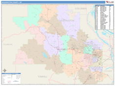 Washington County, OR Wall Map