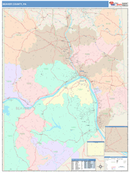 Beaver County, PA Wall Map