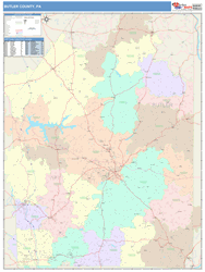 Butler County, PA Wall Map