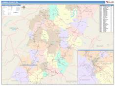 Cambria County, PA Wall Map