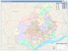 Delaware County, PA Wall Map