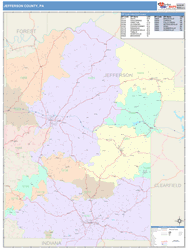Jefferson County, PA Wall Map