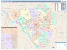 Lancaster County, PA Wall Map