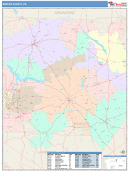 Mercer County, PA Wall Map