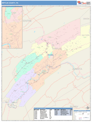 Mifflin County, PA Wall Map