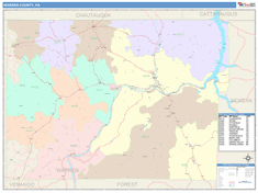 Warren County, PA Wall Map