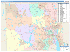 Providence County, RI Wall Map