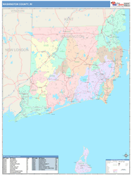 Washington County, RI Wall Map